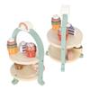Wooden Afternoon Tea Toys Cake and Pastry Tower Toy Two Tier Dessert Treats Toys for Parent