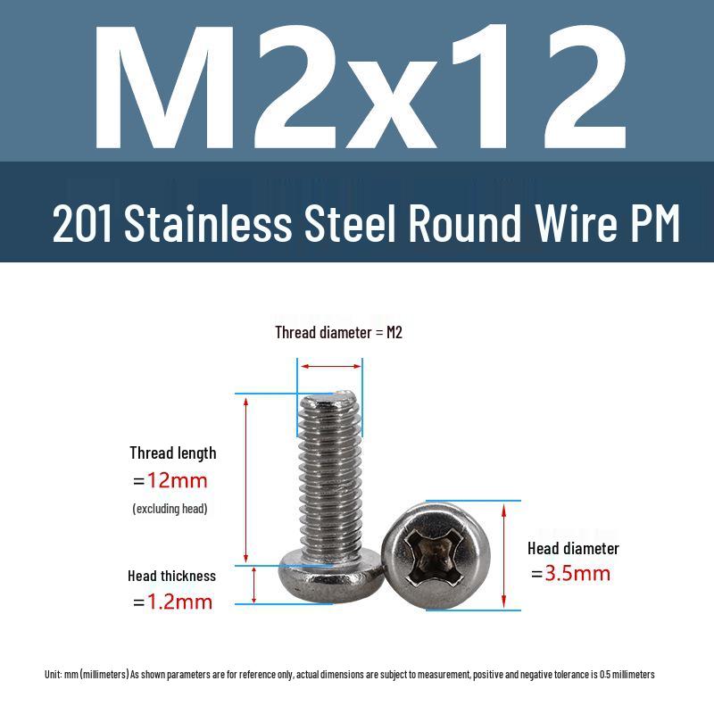 Yigu Yigu Stainless Steel Phillips Round Head Machine Screws M2-M8