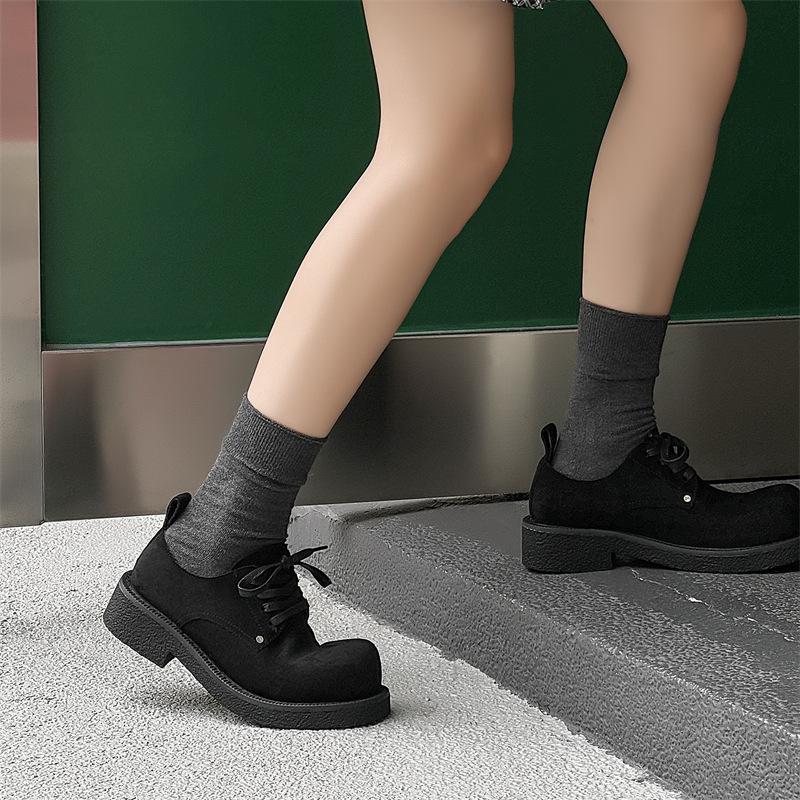 American Retro Derby Shoes Men's High Sense Mickey Big Head Shoes British Platform Leather Shoes Tide 14411-R