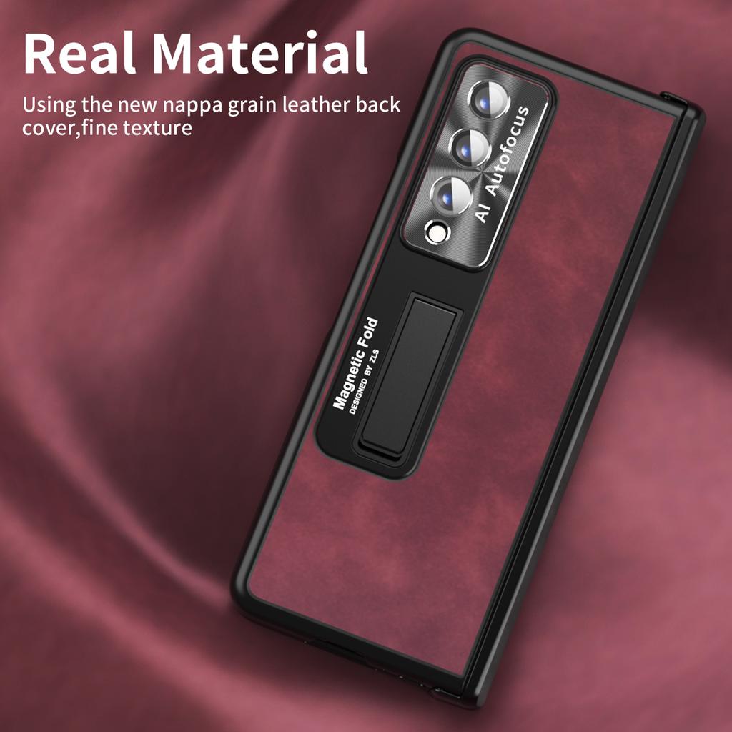 Кожаный защитный чехол с подставкой для всего тела для Samsung Galaxy Z Fold4 5g Fold 4 Fold3 Fold 3 Zfold4 противоударный стеклянный пленочный чехол