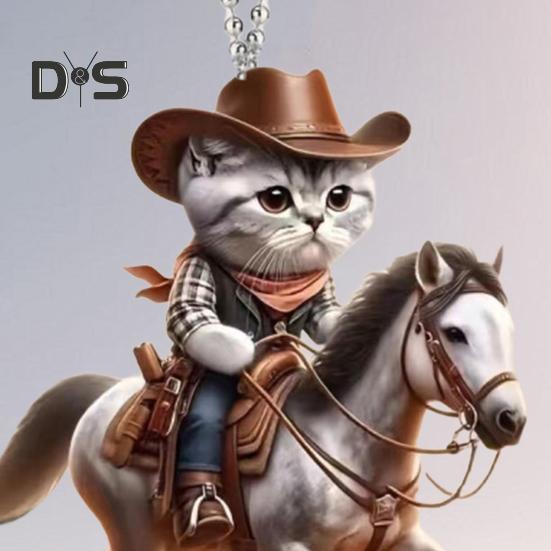 2 шт. брелок-подвеска в виде рыцаря-кота, устойчивая к выцветанию, изысканная ручная работа, цепочка с бусинами, автомобильный брелок-подвеска