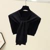 Korean Knit Shawl Female Blouse Shoulders Fake Collar Cape Knotted Scarf Neck Guard Scarve For Women