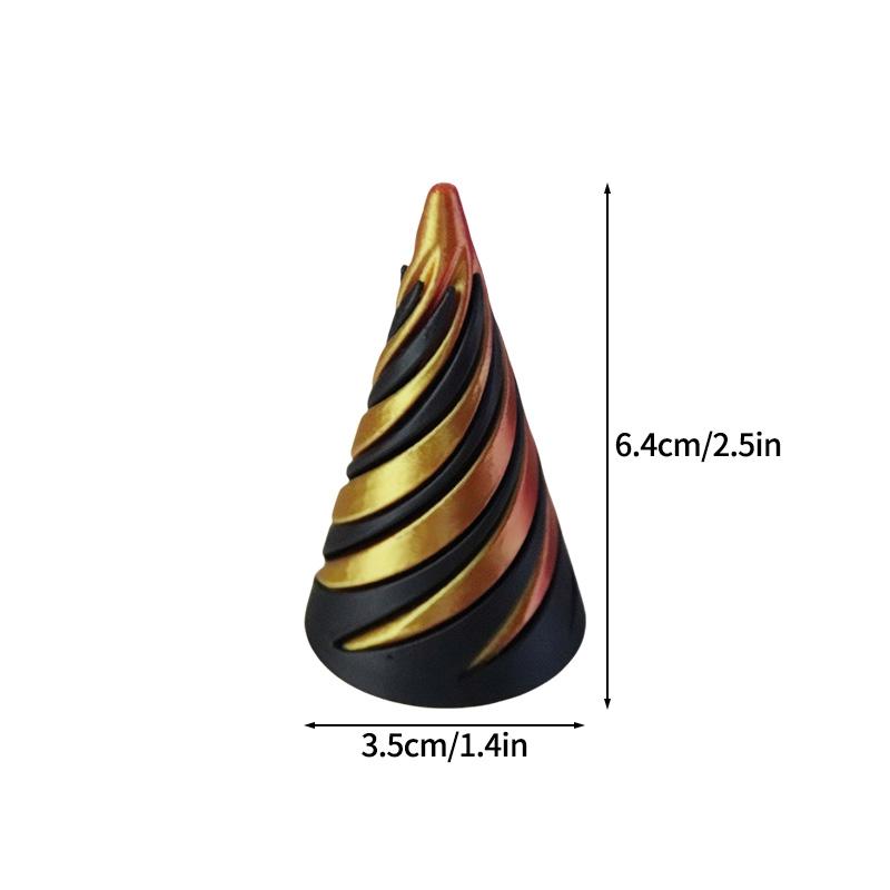 Вращающаяся пирамида Напечатанный на 3D принтере спиральный конус Трехмерная пирамида Настольная фигурка Домашнее украшение Настольные аксессуары