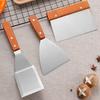 Stainless Steel and Solid Wood Angled Spatula Set for Barbecue, Cakes, and Tiramisu