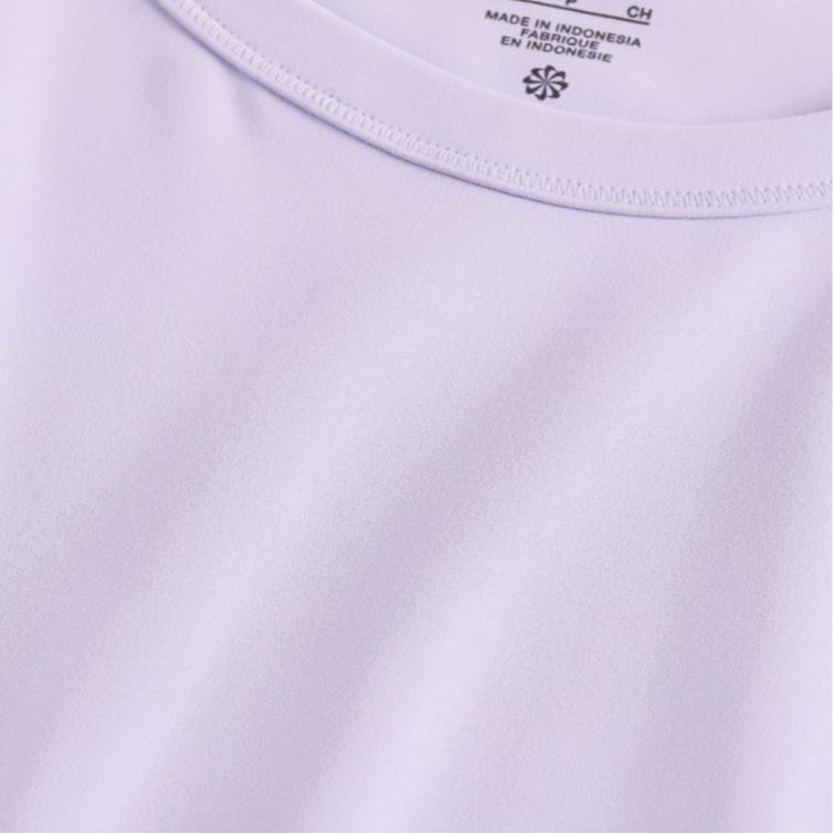 Nike Однотонная повседневная футболка с круглым вырезом и коротким рукавом, женские топы, светло-фиолетовый FN2805-512