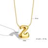 Chubby 26-Letter Balloon Pendant Necklace, Gold-Plated Stainless Steel