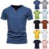Популярная мужская новая цветная хлопковая футболка с v-образным вырезом и коротким рукавом