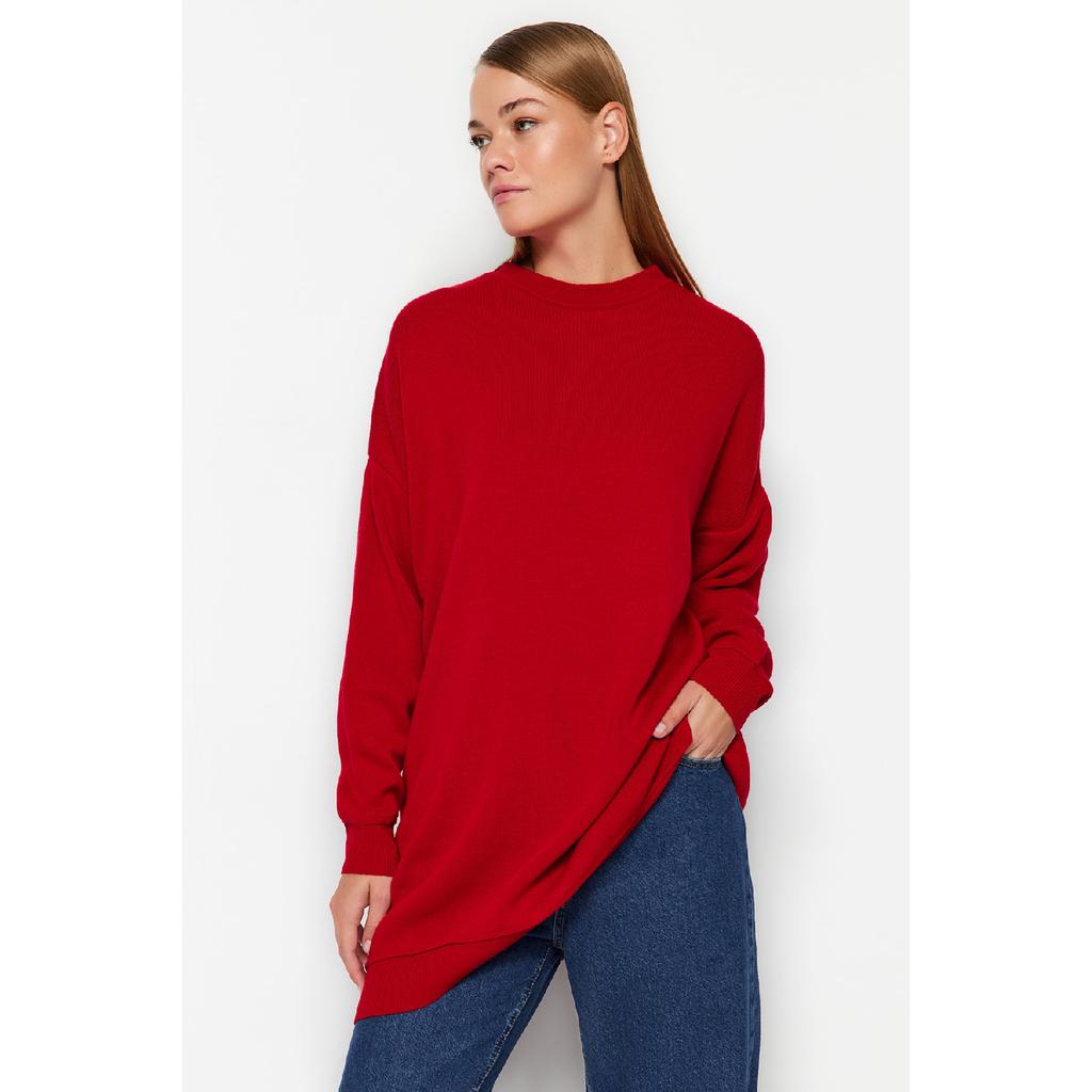 Красный вязаный свитер Tctaw24ak00048