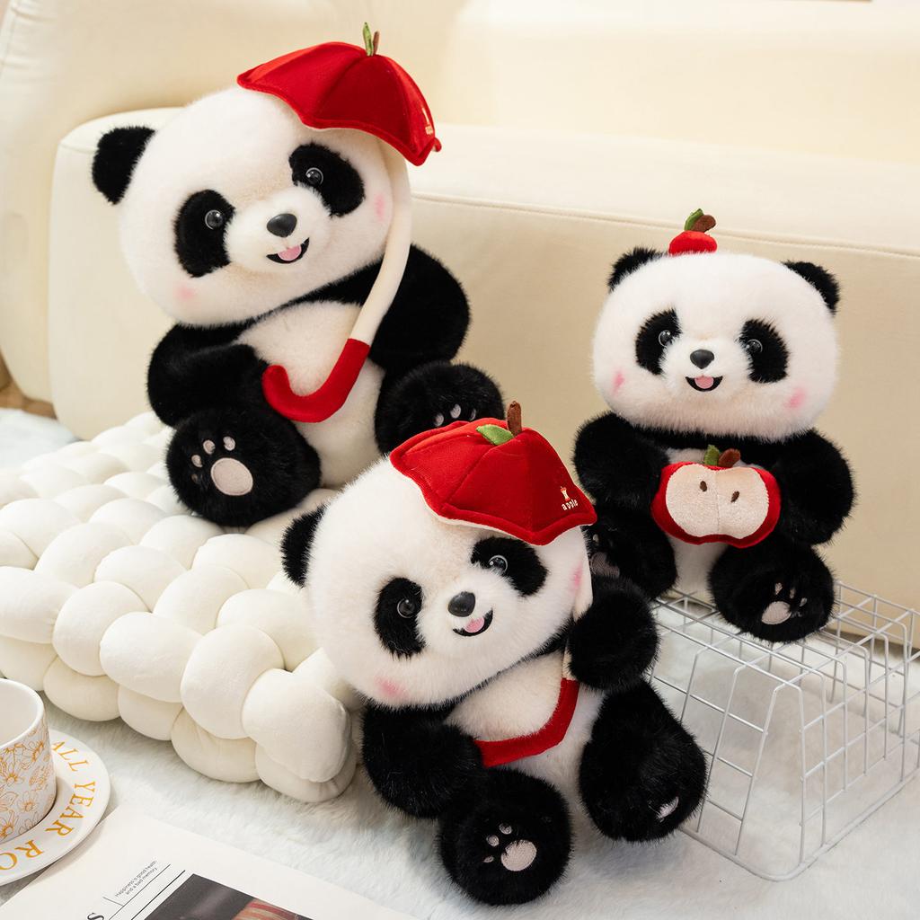 Супер милая плюшевая игрушка панда-зонт, подарок на день рождения для девочки, сувенир из дома панды в форме яблока, украшение для дома