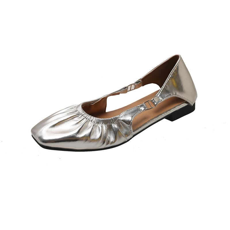 Весна и Осень Новый Стиль Популярные Мягкие Туфли-Роллы Туфли на Плоской Подошве с Мелким Вырезом Балетки Одинарные Туфли Женские Размеры Zapatos Mujer