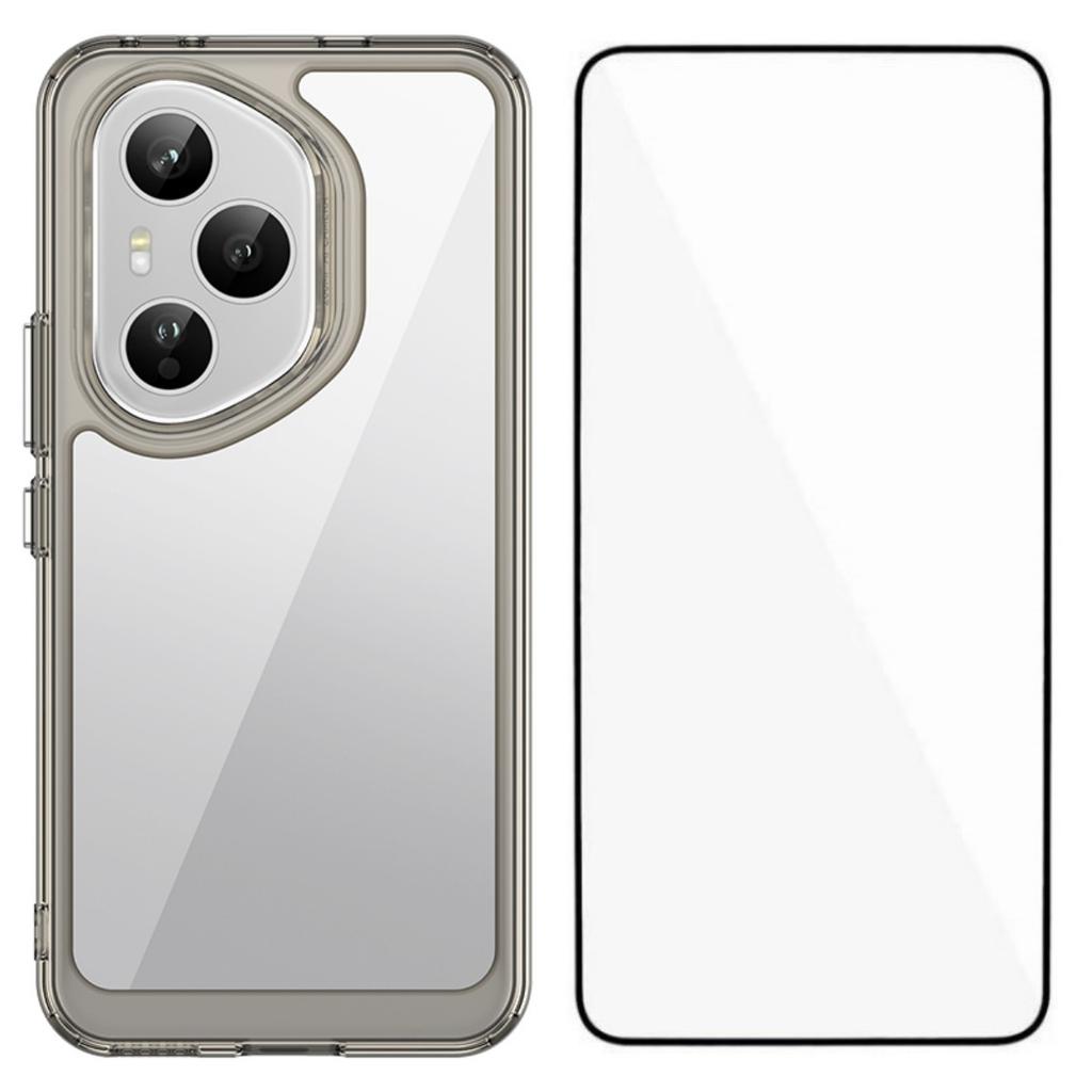 Для Honor 400 Pro 5G (Глобальный) Чехол для телефона WANLONFENG Серия XC TPU Акриловая крышка с закаленным стеклом (Большое отверстие для линзы)