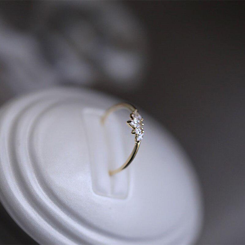 Кольцо с хрустальной короной из стерлингового серебра 925 пробы и 14-каратного золота для женщин, модное, благородное, на годовщину