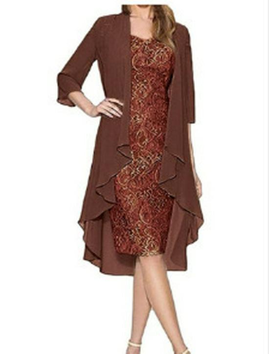 Кружевная шифоновая юбка-миди для通勤 и облегающее платье - комплект из двух предметов