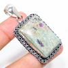 RubyFuchsite Gemstone Handmade 925 Sterling Silver Jewelry Pendant 2.17" V8o44