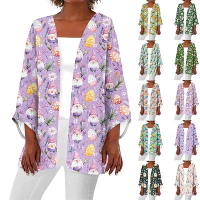 Женская повседневная и модная легкая куртка средней длины с принтом, кардиган, кардиган