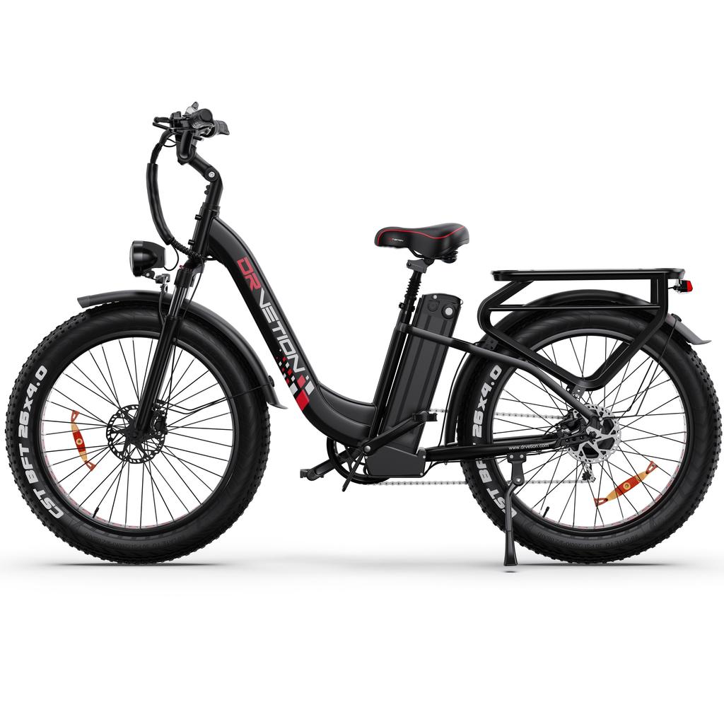 DRVETION CTR26 City Electric Bike, 48V 20Ah Battery, 26"x4.0" CST Tires, Shimano 7-Speed
