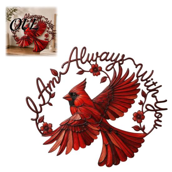Hollow Bird Wall Art Metal Red Decoration, Sculpture, Ornament Shape Hanging for Living Room Home Office Decoration