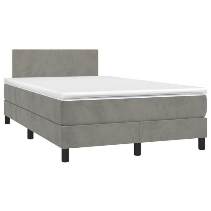 Maison Exclusive - Sommier à lattes de lit et matelas gris clair 120x190cm velours