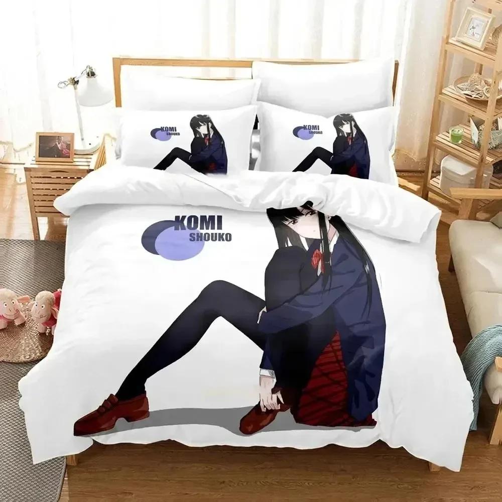 3D Print Anime Komi Can't Communicate Comfortable Duvet Cover Pillowcase Bedding Set Children Bedroom Decoration Home Textile