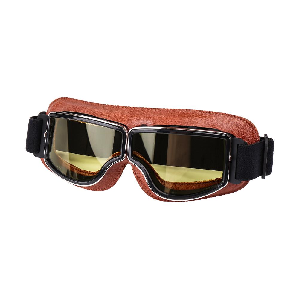 Мотоциклетный шлем, очки в стиле ретро, ​​складные мотоциклетные очки, ветрозащитные защитные очки для мотокросса, винтажные кожаные велосипедные очки