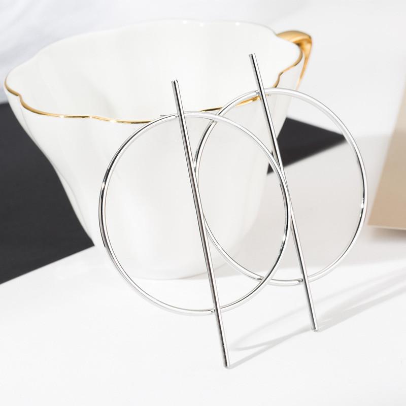 Hoop Trendy Geometric Earrings Minimalist Alloy Statement Jewelry For Women
