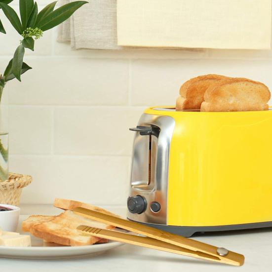 1/2 шт. бамбуковые щипцы для тостера, магнитные щипцы для сервировки еды, мини-нескользящие бамбуковые принадлежности для салата с беконом и хлебом