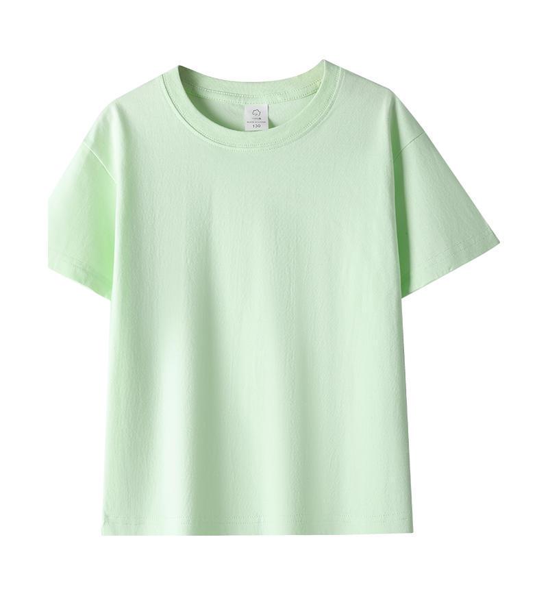 Unisex Heavyweight Pure Cotton Solid Color Short Sleeve Round Neck T-shirt