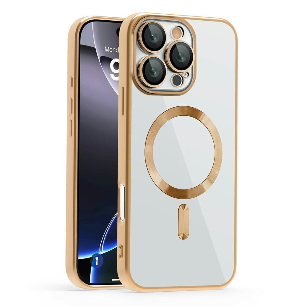 Для iPhone 16 Pro Max Чехол Совместимый с MagSafe ТПУ+ПК Прозрачная Задняя Крышка