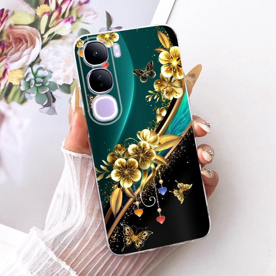 For Vivo V40 Lite 4G 5G Case V2417 Cool Lion Butterfly Painted Cover For Vivo Y200 5G Soft Slim Phone Case For Vivo Y300 5G Bags