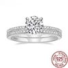 1.25CT 925 Sterling Silver Bridal Rings for Women Sets Round CZ Engagement Rings Promise Wedding Bands Fine Jewelry