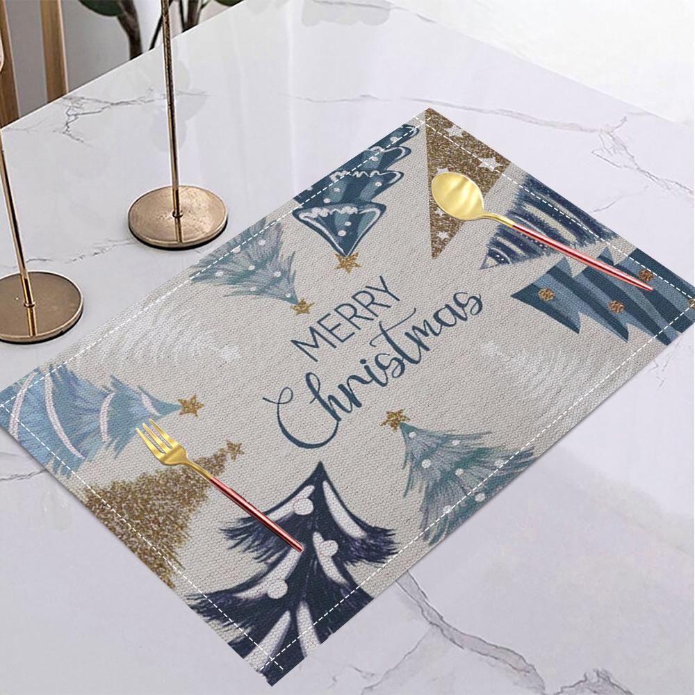 Рождественская скатерть на стол Красная Зеленая Белая Праздничная Праздничная Подставка для рождественского ужина Праздничный стол Зимняя вечеринка Рождественский декор
