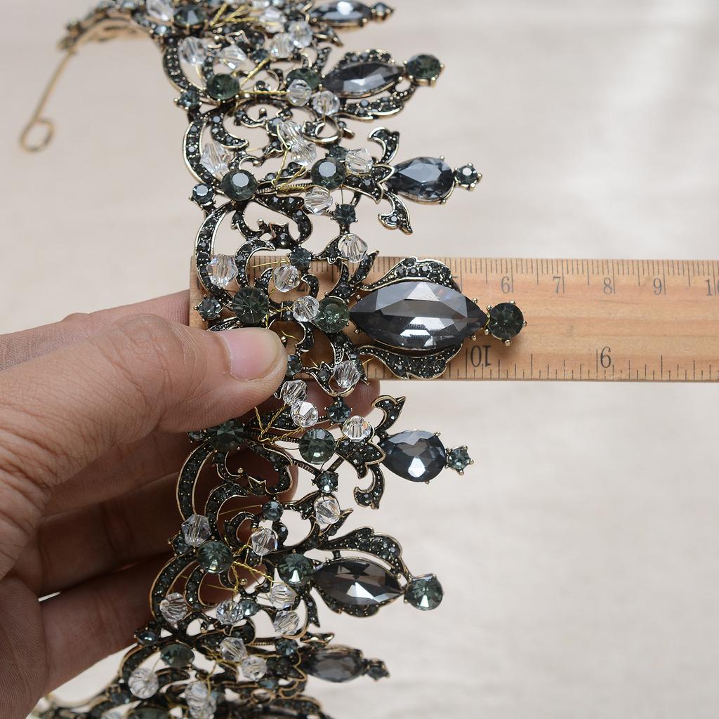 Свадебная черная корона новая ретро барочная хрустальная корона аксессуары для волос