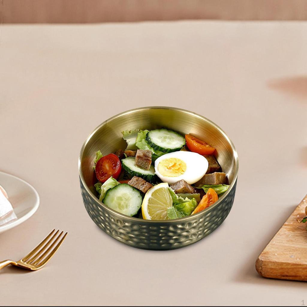 Двухстенная металлическая сервировочная миска для десерта, многофункциональная, с нескользящим покрытием, для смешивания соусов