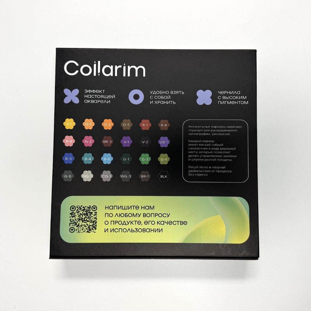 Premium Watercolor Brush Pens Set - 24 High Pigment Colors - Flexible Brush Tip, Water Brush & Fineliner