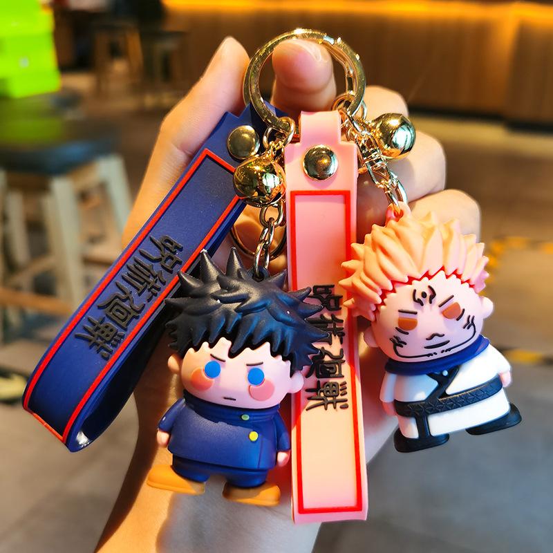 Ключница-брелок Jujutsu Kaisen Чиби Годжо Сатору Итадори Юдзи Индивидуальные брелки Мультяшные Забавные Украшения Подарок для Друзей Брелок Аниме