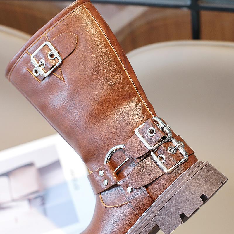 Winter New Style Children's Boots Korean Version Little Girls' Princess Boots Medium and Large Children's Leather Boots Trend