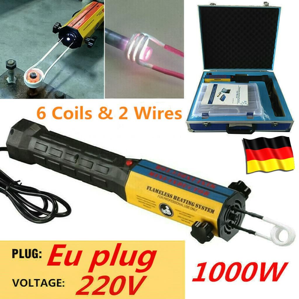 1000 Вт 2 провода Беспламенный индукционный нагреватель Магнитный съемник болтов Инструмент для ремонта автомобилей Мини-индукционный нагреватель с 6 катушками Наборы инструментов