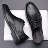 Men's Genuine Leather Breathable Formal Shoes – Top Layer Cowhide, Pointed Toe, Hollow Design, High-End Casual Style