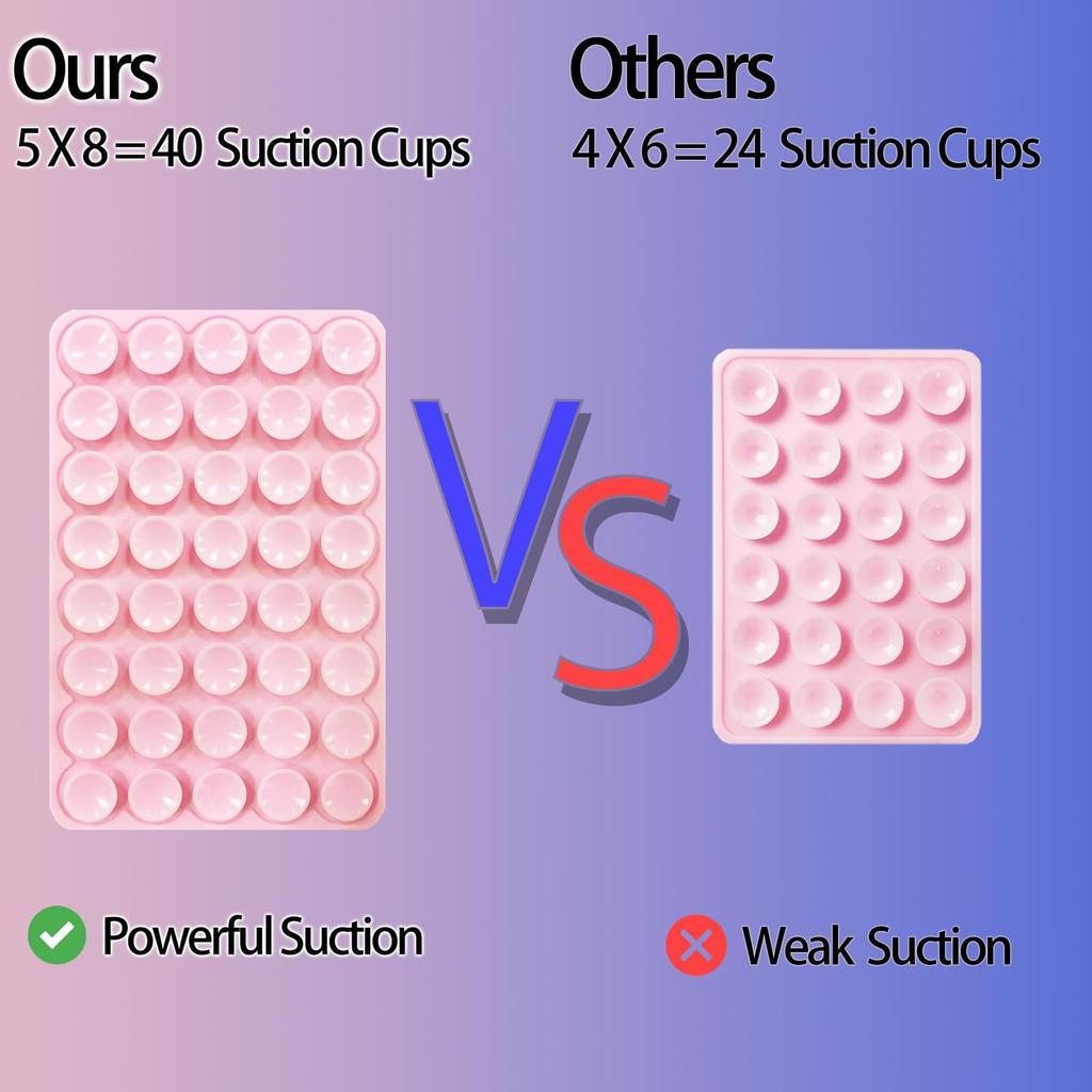 Силиконовый присосочный держатель для телефона, Нескользящая клейкая подставка для селфи и видео, Липкий держатель для мобильных телефонов — Светло-розовый