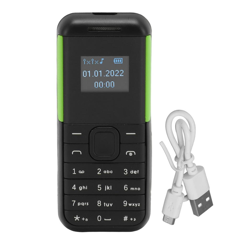 Маленький мобильный телефон Bluetooth-аудиоплеер 0,66-дюймовый экран Долгое время ожидания Мини 2G телефон Многофункциональный для путешествий для детей