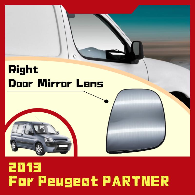 Стеклянная линза правого зеркала заднего вида для Peugeot PARTNER 2013 Автомобильный аксессуар для заднего вида Стиль Обновление Хромированная Внешняя Декорация из АБС-пластика