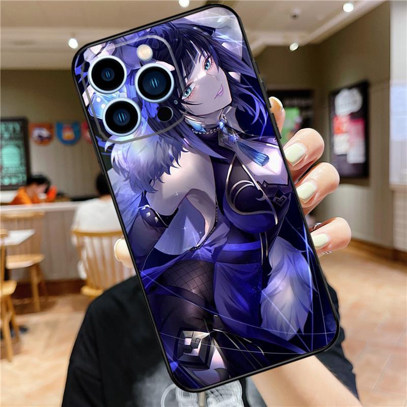 Yelan Genshin Impact Case For iPhone 17 16 15 13 12 11 14 Pro Max Mini Plus 16e 17 Air Bumper Cover Accessories