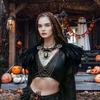 Women's Black Feather Shawl Cape Gothic Feather Shrug Poncho Collar Witch Cosplay Costume for Halloween Carnival