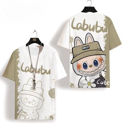 Хиты продаж Футболка Labubu Нейтральная Мультяшная Аниме 3D Принт Модная Детская Одежда Подростковые Футболки с Коротким Рукавом Большой Размер Футболка Labubu