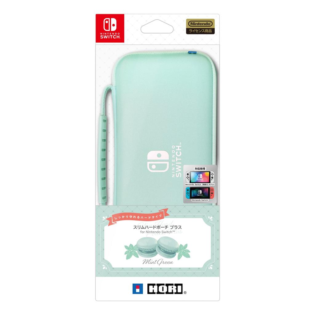 Licensed Slim Hard Pouch Plus for Nintendo Mint Green with Both Nintendo Switch Organic EL Model and Nintendo [Nintendo Product] Switch™ [Compatible