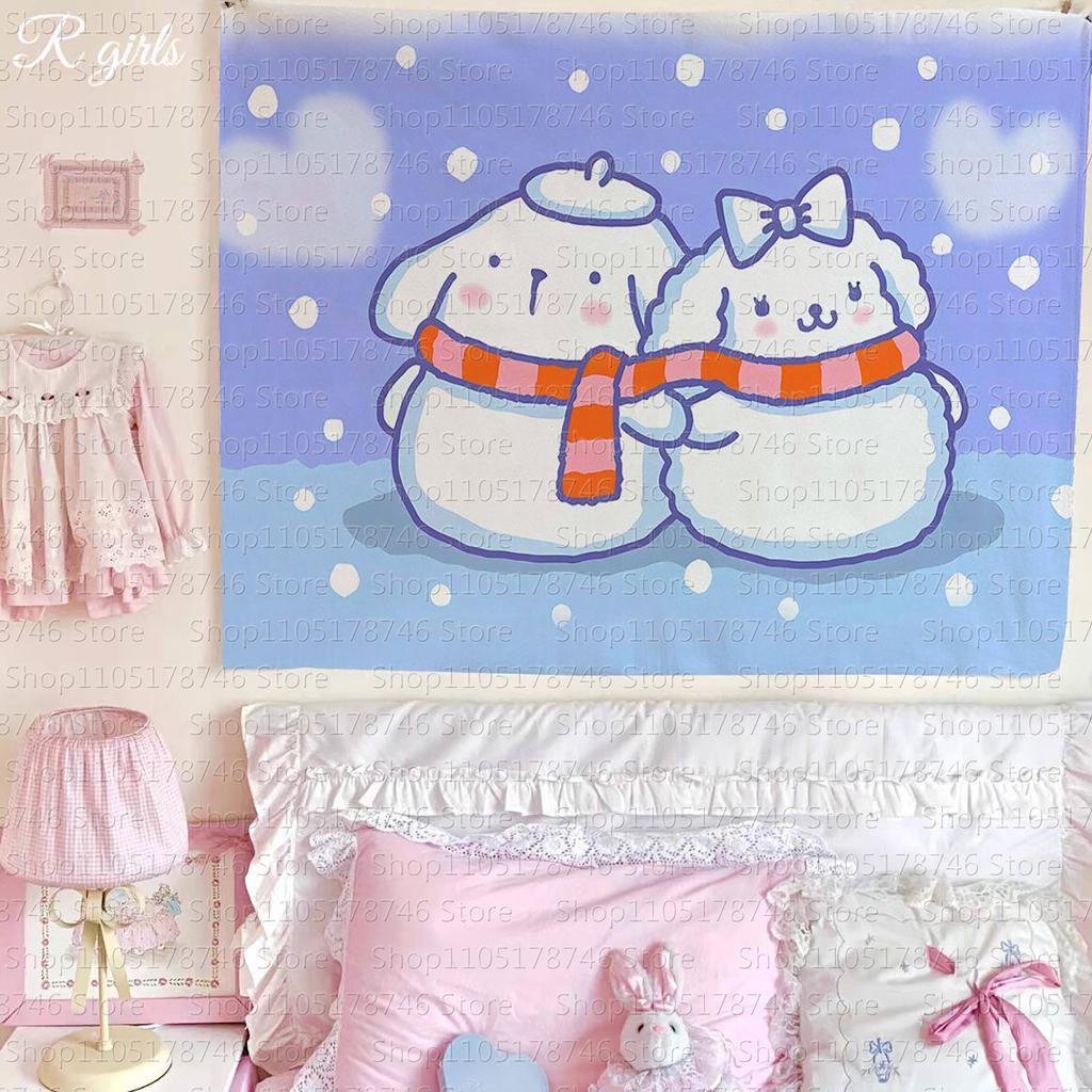 Sanrio Melody Tapestry for Living Room Sanrio Home Decoration Melody Personalized Gifts Decorative Tapestry Decorating Items