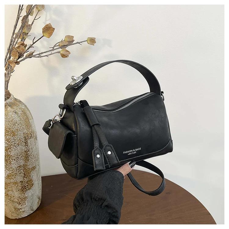 Fashion Soft Leather Boston Shoulder Bag Multi-way Carry Shoulder Crossbody Bag for Women Hot Sale Mini Pillow Shape Handbag