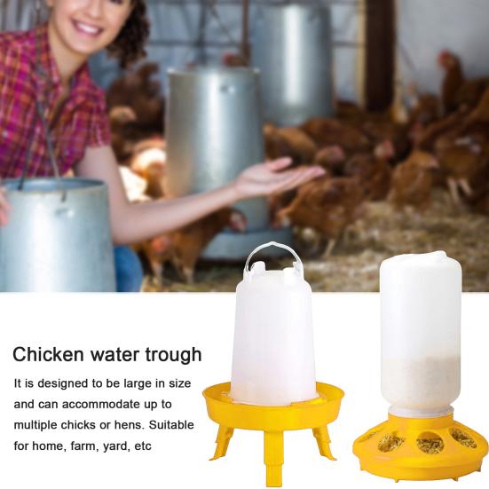 Chicken Feeder Foldable Legs Design Chicken Waterer Large Capacity Poultry Water Feeder for Home Farm Yard