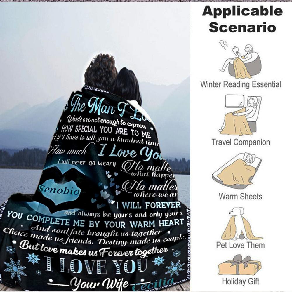 1PC Romantic Gifts for Husband Blanket, Throw For Sofa, Bed, Travel, Printing Blanket With Soft And Warm Fabric yy250918178