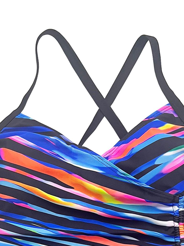 Стройнящий слитный купальник большого размера – Модный принт